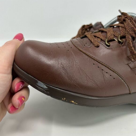 SAS Women's Free Time Brown Leather Lace Up Walking Shoes Size 7.5 M Casual - Picture 9 of 16